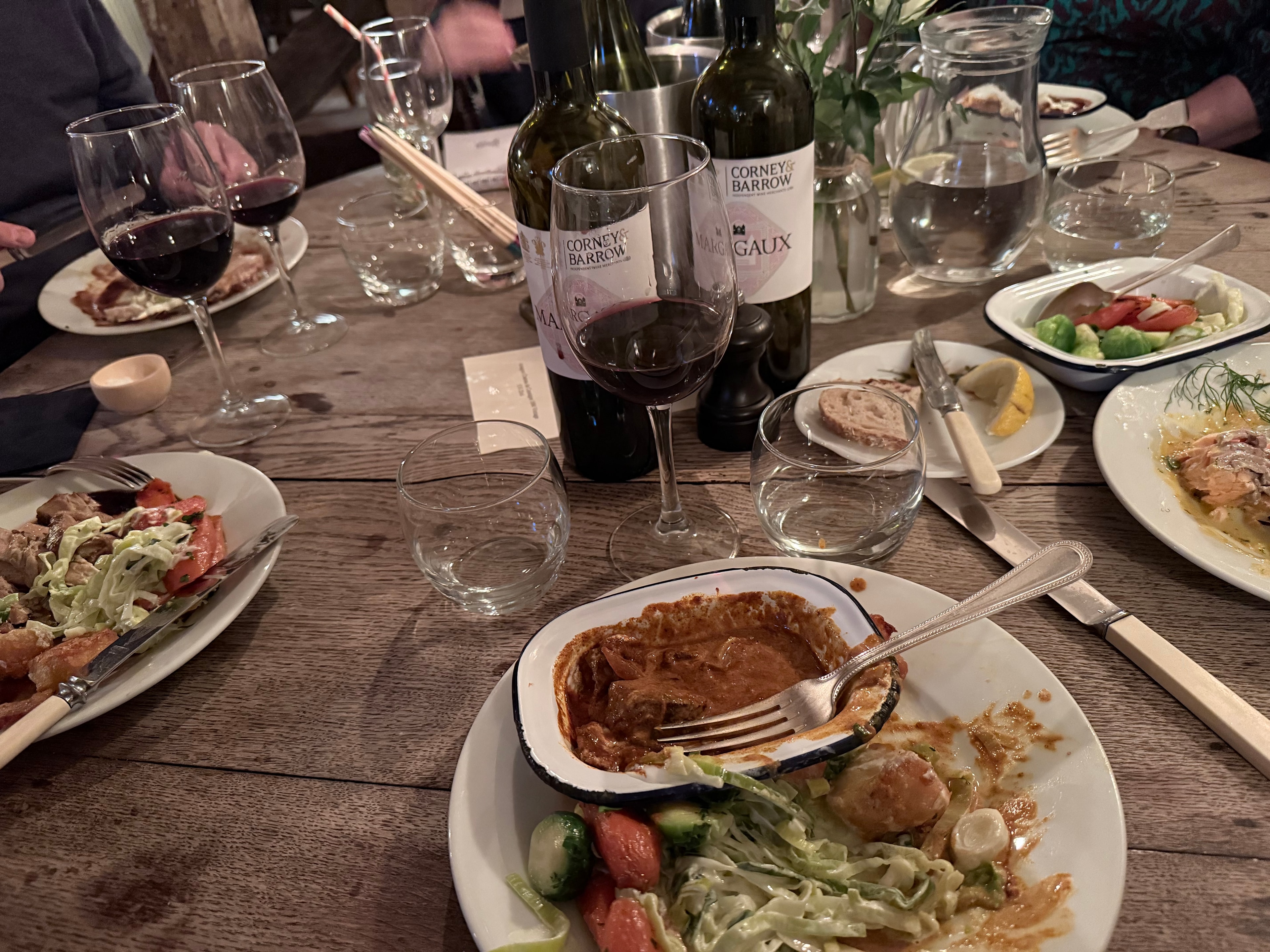 Guest photo: whole king prawns with mixed leaves and red wine at The Red Lion, Soham